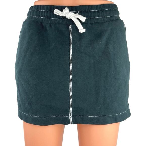 Playboy by Pacsun Green White Logo High Waist Drawstring Straight Mini Skirt S - Picture 1 of 6